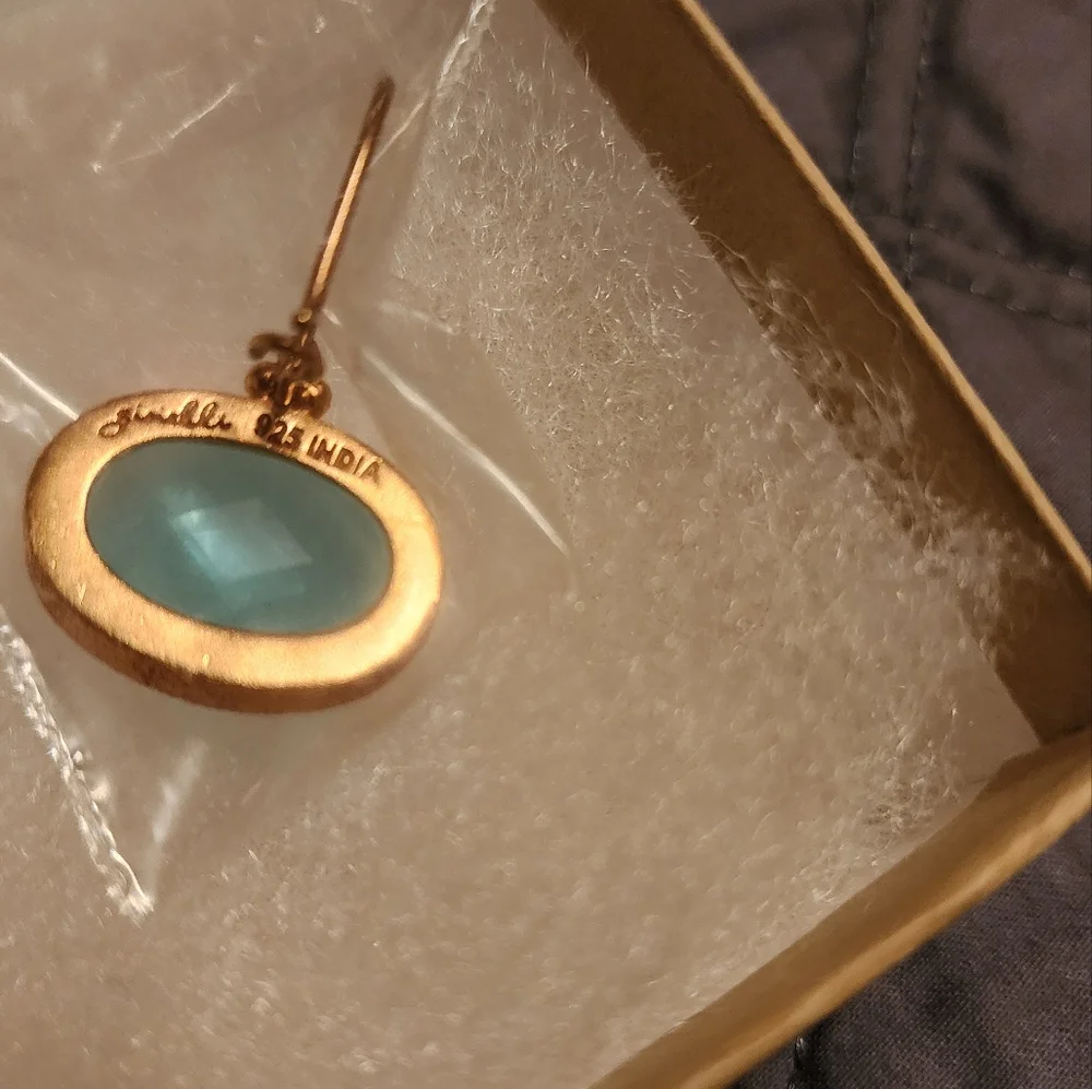 PRICE DROP NIKKI BAKER-GIOIELLI BLUE TOPAZ ROSE GOLD EARRINGS NIB - Picture 3 of 6